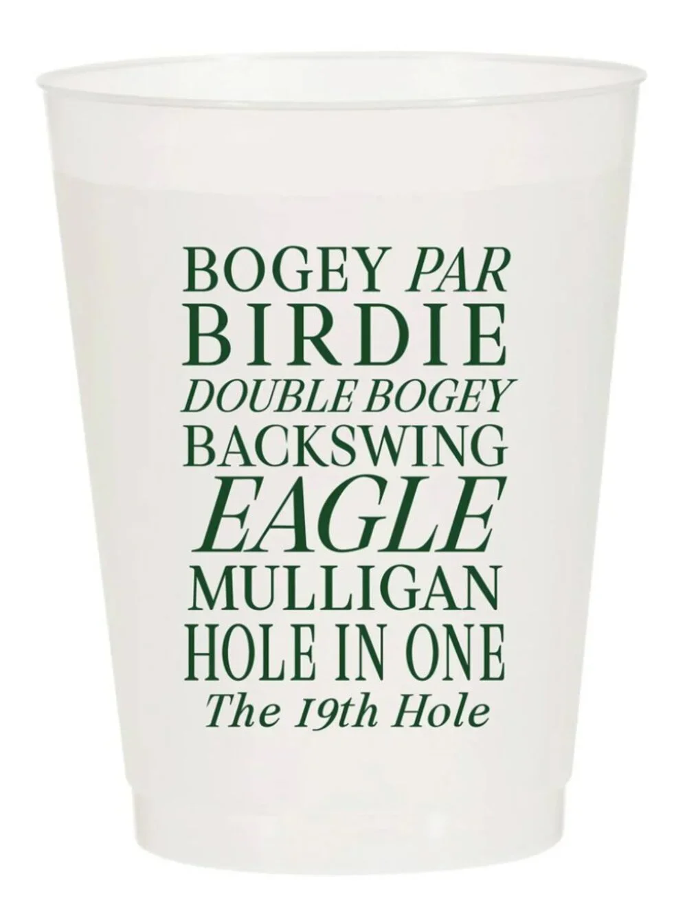 Golf Terms Frosted Plastic Cups